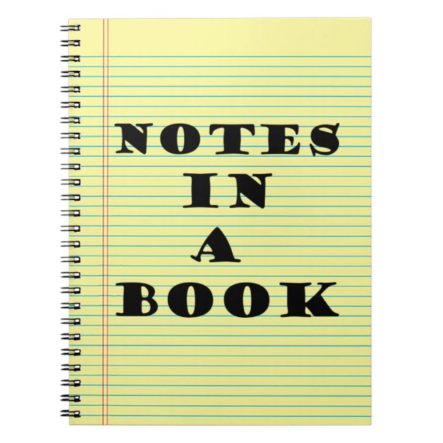 Notes in a Book, bold, yellow legal pad, Notebook (Front)