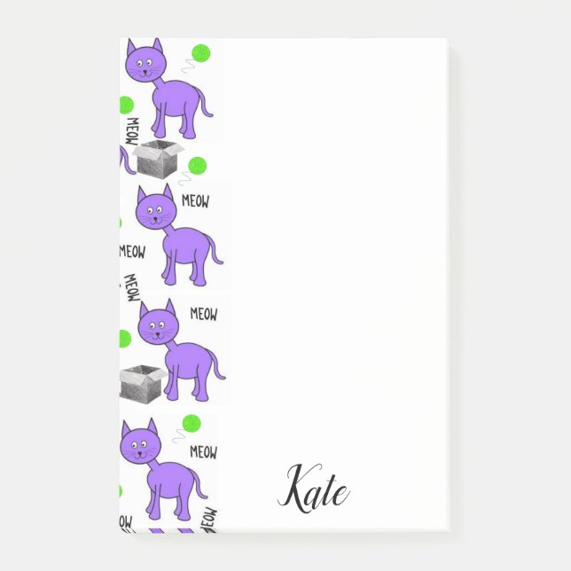 Notes Kitten Purple Cat Meow (Front)