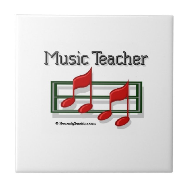 Notes Music Teacher Ceramic Tile (Front)