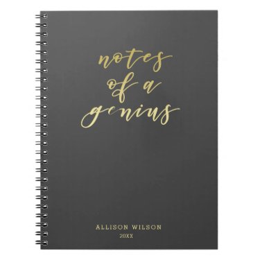 Notes of a Genius - Cute Gold Script Typography 