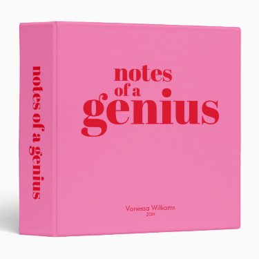 Notes of a Genius Funny Modern Bold Red - Hot Pink