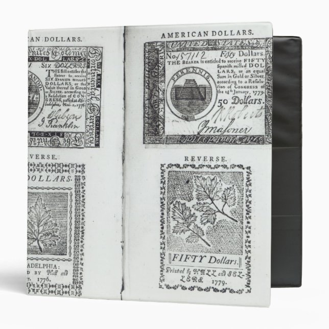 Notes of the Continental Currency 3 Ring Binder (Front/Inside)