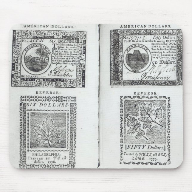 Notes of the Continental Currency Mouse Pad (Front)