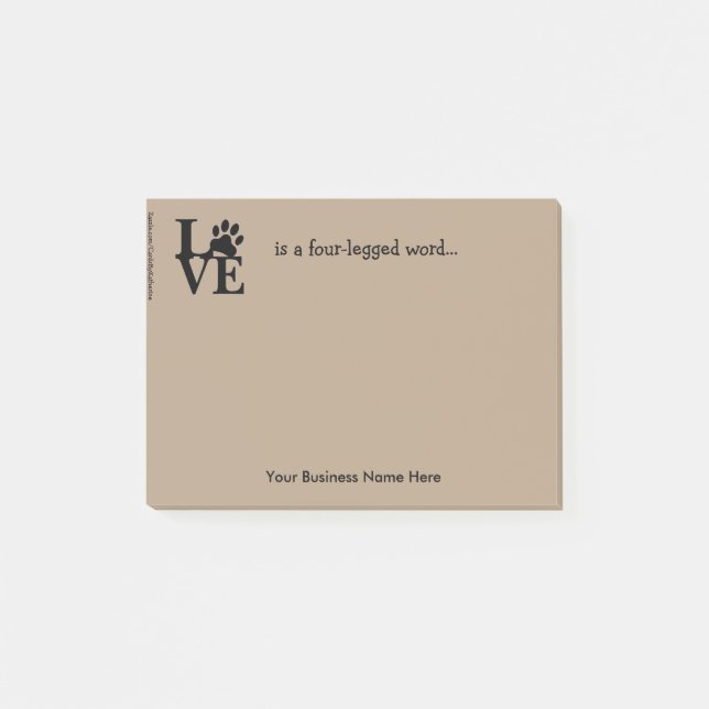 Notes-PawPrint- "Love is.." Post-it Notes (Front)