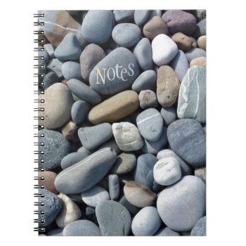 "notes" Pebble Stones Photo Spiral Notebook by EleSil at Zazzle