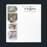 Notes Photo Collage Family Arch Frame<br><div class="desc">Modern family notepad featuring 4 family photos inside arch frame, typography script ''notes'' and a family name. Perfect as a gift.</div>