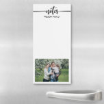 Notes Photo Family Magnetic Notepad<br><div class="desc">Modern magnetic notepad featuring family photo, family name and typography script ''notes''.</div>