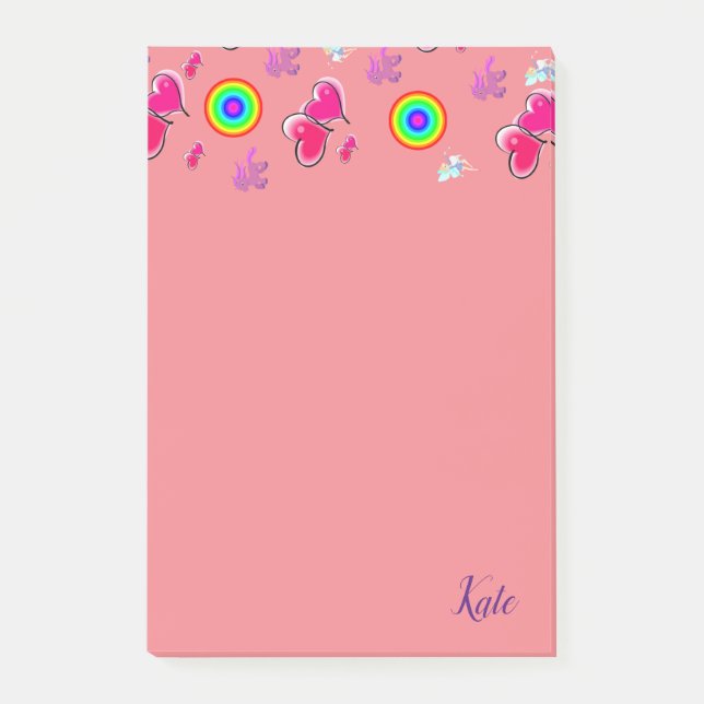 Notes Pink Hearts (Front)