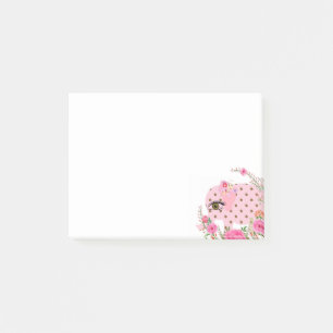 Notes Post it Notes, Pink Elephant Floral
