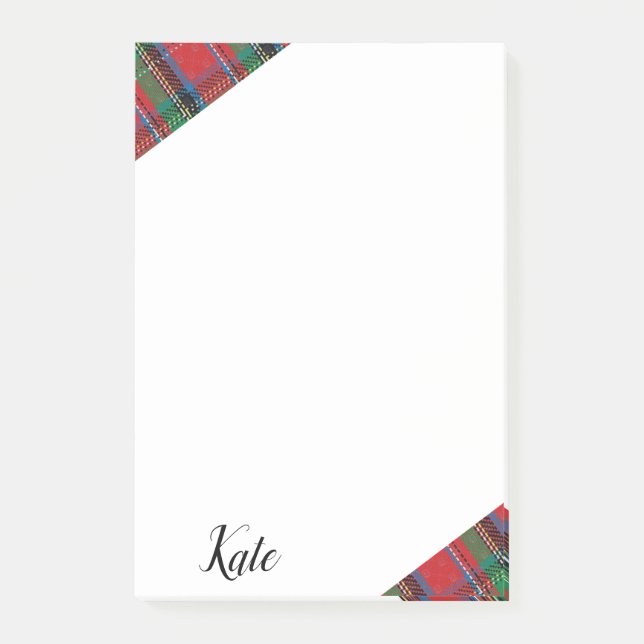 Notes Red Blue Green Plaid (Front)