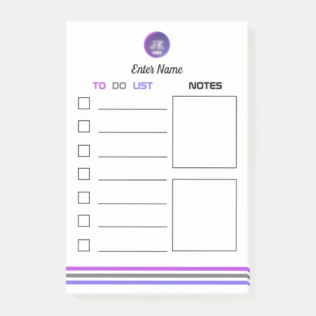 Notes To Do List Notes Section JK Logo (Front)