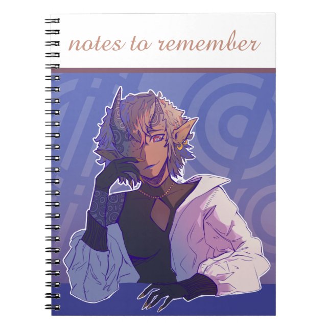 Notes to remember, anime, thinker notebook (Front)
