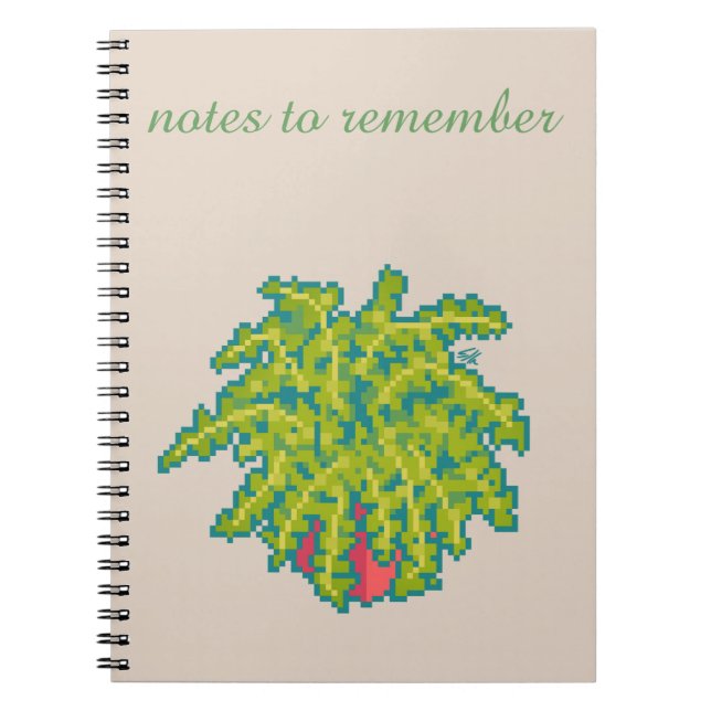 Notes to remember, Fern, varen, pixel art Notebook (Front)