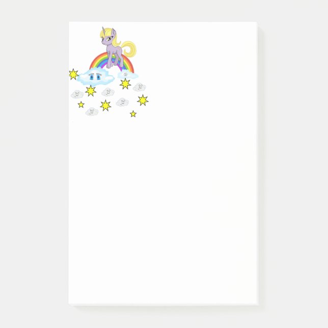 Notes Unicorn Rainbow Clouds Stars (Front)