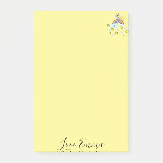 Notes Unicorn Rainbow Happy Clouds (Front)