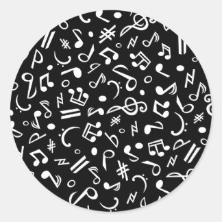 notes_wb classic round sticker