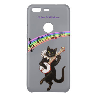 Notes & Whiskers Cat iPhone Case – Light Gray