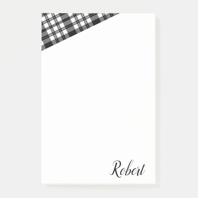 Notes White and Black Plaid (Front)