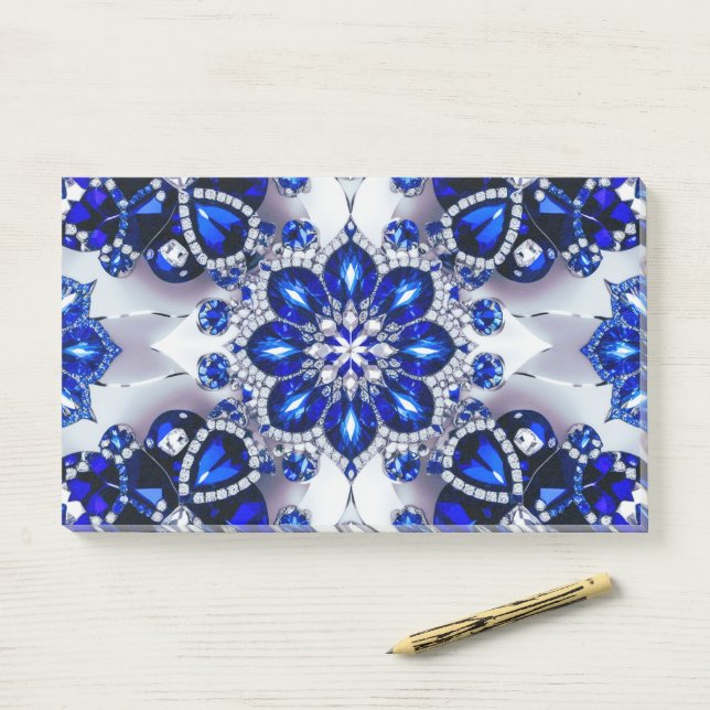 Notes with Blue White Colors (On Desk)