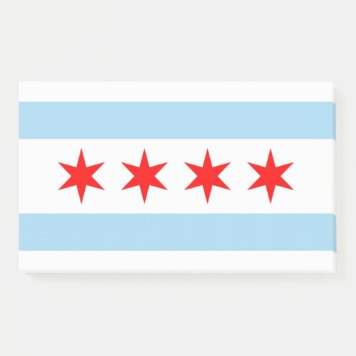Notes with flag of Chicago Illinois USA