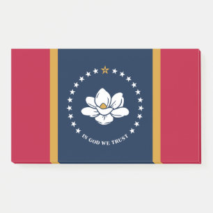 Notes with flag of Mississippi State, USA
