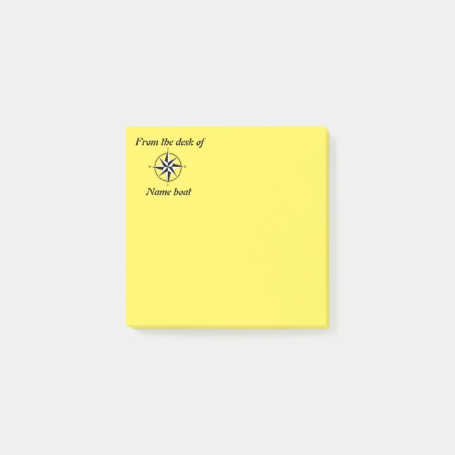 notes with name of your boat (Front)