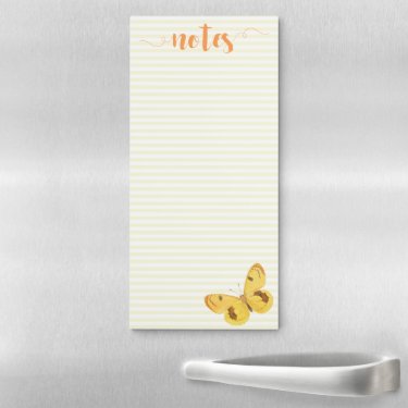 Notes Yellow Stripes & Elegant Butterfly