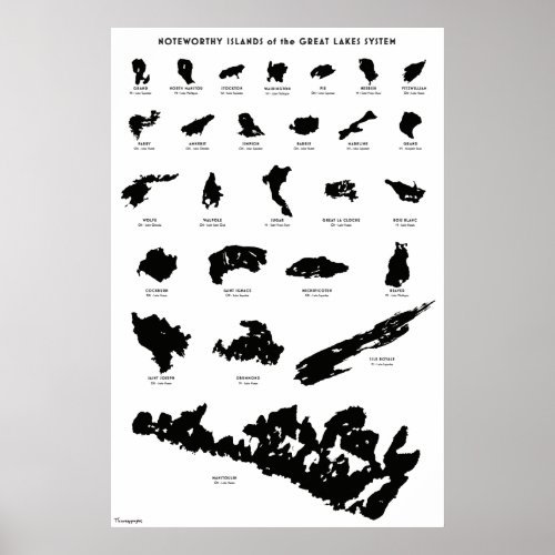 Noteworthy Islands of the Great Lakes System Hip Poster