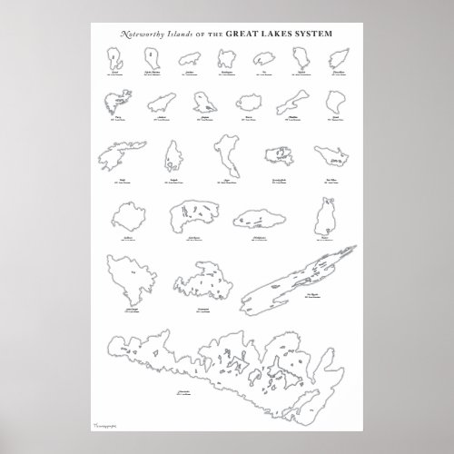 Noteworthy Islands of the Great Lakes System Poster