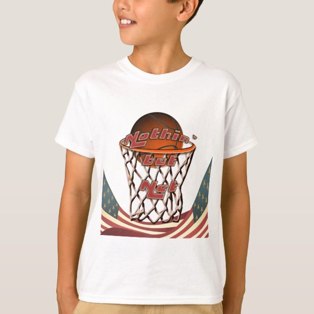 Nothin' But Net Basketball in Hoop T-Shirt (Front)