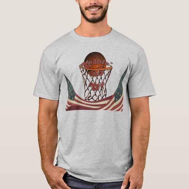 Nothin' But Net Basketball in Hoop T-Shirt (Front)