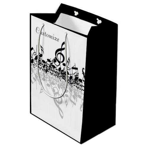 Nothin But Treble Black Music Notes Gift Bag