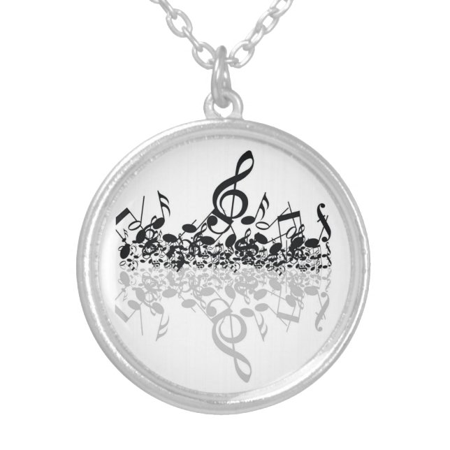 Nothin' But Treble Black Music Notes Necklace (Front)