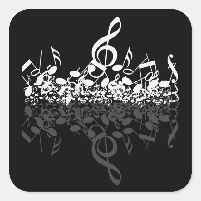 Nothin' But Treble Music Lovers Black Square Sticker (Front)