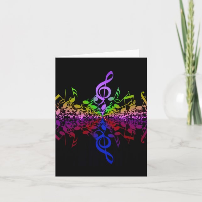 Nothin' But Treble Rainbow Music Note Card (Front)