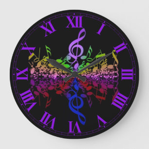 Nothin' But Treble Rainbow Music Notes Wall Clock