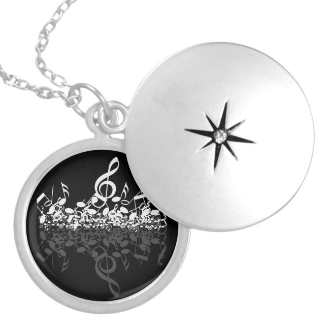 Nothin' But Treble White Music Notes Locket (Front)