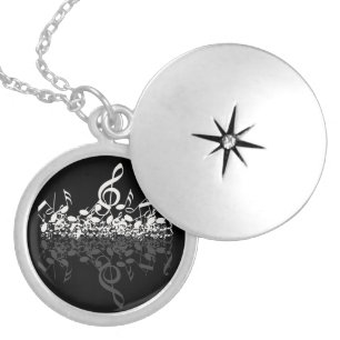 Nothin' But Treble White Music Notes Locket Necklace