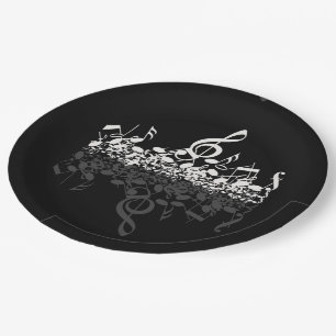 Nothin' But Treble White Music Notes Paper Plates