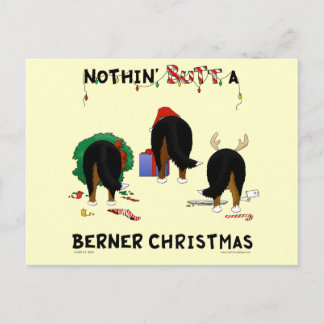 Nothin' Butt A Berner Christmas Holiday Postcard