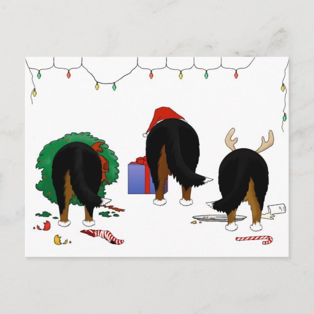 Nothin' Butt A Berner Christmas Holiday Postcard (Front)