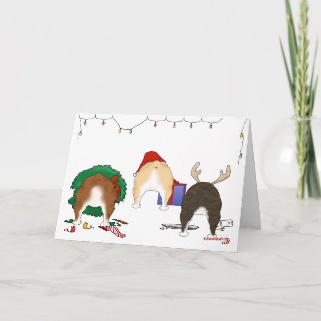 Nothin' Butt A Bulldog Christmas Holiday Card (Front)