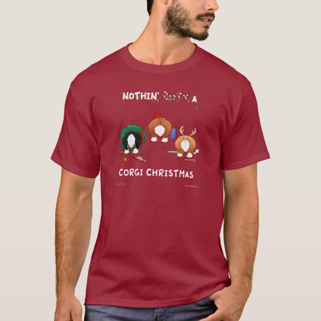 Nothin' Butt A Corgi Christmas T-Shirt (Front)