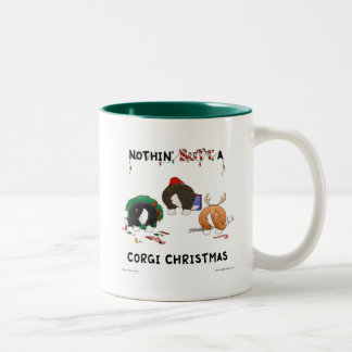 Nothin' Butt A Corgi Christmas Two-Tone Coffee Mug