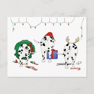 Nothin' Butt A Dalmatian Christmas Holiday Postcard