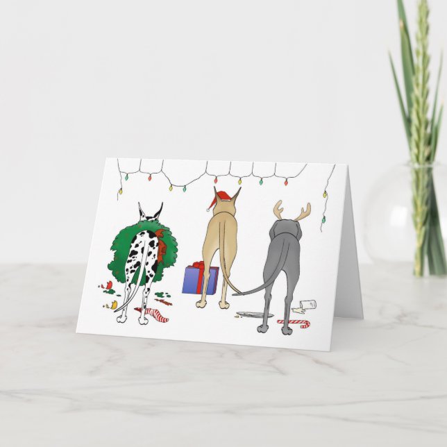 Nothin' Butt A Dane Christmas Holiday Card (Front)