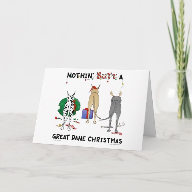 Nothin' Butt A Dane Christmas Holiday Card (Front)