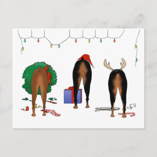 Nothin' Butt A Doberman Christmas Holiday Postcard