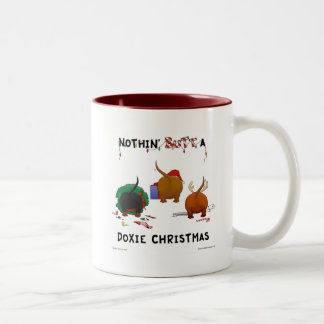Nothin' Butt A Doxie Christmas Two-Tone Coffee Mug
