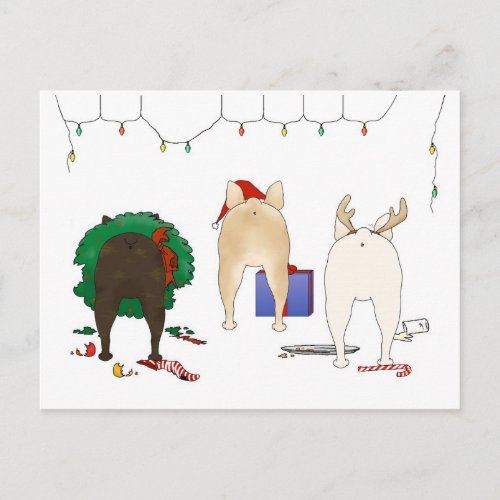 Nothin Butt A Frenchie Christmas Holiday Postcard